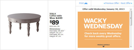 IKEA - Vancouver Wacky Wednesday Deal of the Day Coquitlam (Jan 30) A
