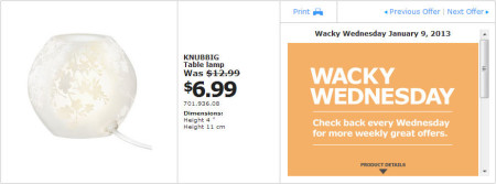 IKEA - Vancouver Wacky Wednesday Deal of the Day Coquitlam (Jan 9) B