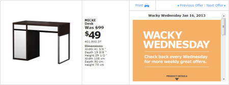IKEA - Vancouver Wacky Wednesday Deal of the Day (Jan 16) Coquitlam A