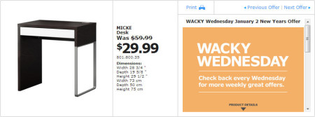 IKEA - Vancouver Wacky Wednesday Deal of the Day (Jan 2) Coquitlam A