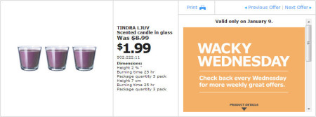 IKEA - Vancouver Wacky Wednesday Deal of the Day (Jan 9) B