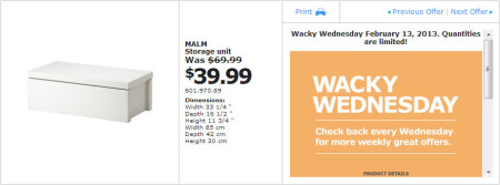 IKEA - Vancouver Wacky Wednesday Deal of the Day Coquitlam (Feb 13) A
