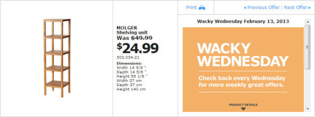 IKEA - Vancouver Wacky Wednesday Deal of the Day Coquitlam (Feb 13) B