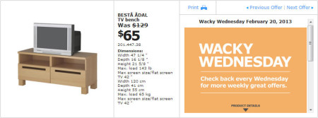 IKEA - Vancouver Wacky Wednesday Deal of the Day Coquitlam (Feb 20)