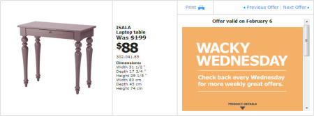 IKEA - Vancouver Wacky Wednesday Deal of the Day Coquitlam (Feb 6) B