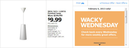 IKEA - Vancouver Wacky Wednesday Deal of the Day Richmond (Feb 6) A
