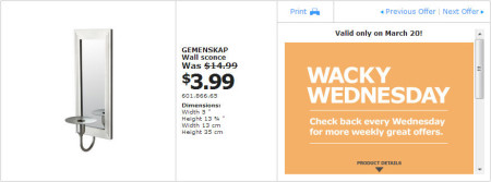 IKEA - Vancouver Wacky Wednesday Deal of the Day Richmond (March 20) B
