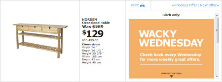 IKEA - Vancouver Wacky Wednesday Deal of the Day Richmond (March 6) C