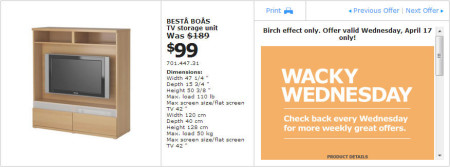 IKEA - Vancouver Wacky Wednesday Deal of the Day (April 17) B