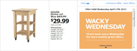 IKEA - Vancouver Wacky Wednesday Deal of the Day Coquitlam (April 17) B