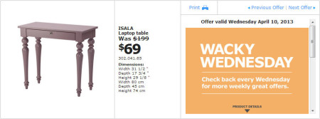 IKEA - Vancouver Wacky Wednesday Deal of the Day Coquitlam(April 10)