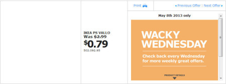 IKEA - Vancouver Wacky Wednesday Deal of the Day Coquitlam (May 8) B