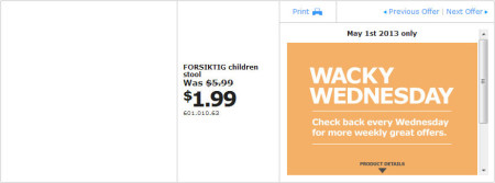 IKEA - Vancouver Wacky Wednesday Deal of the Day (May 1) Coquitlam A