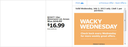 IKEA - Vancouver Wacky Wednesday Deal of the Day Coquitlam (July 3)