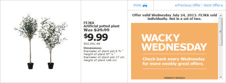 IKEA - Vancouver Wacky Wednesday Deal of the Day (July 24) A