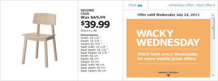 IKEA - Vancouver Wacky Wednesday Deal of the Day (July 24) A B