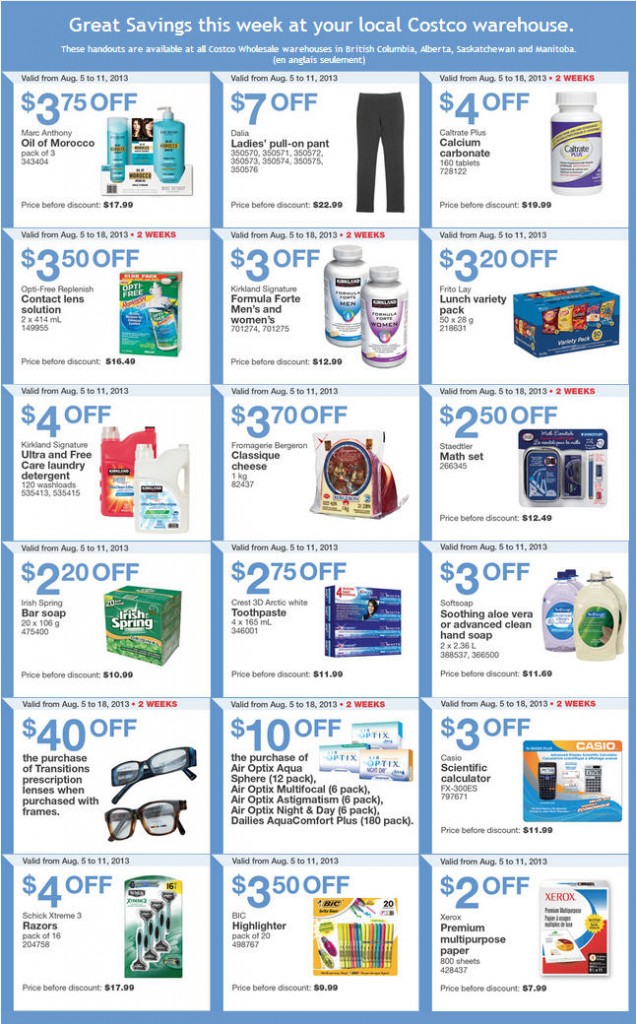 Costco Weekly Handout Instant Savings Coupons (Aug 5-11)
