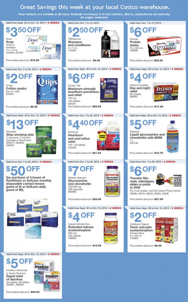 Costco Weekly Handout Instant Savings Coupons (Oct 7-13)