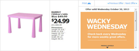 IKEA - Vancouver Wacky Wednesday Deal of the Day Coquitlam (Oct 30) A