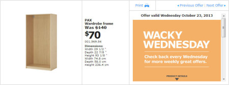 IKEA - Vancouver Wacky Wednesday Deal of the Day (Oct 23) A