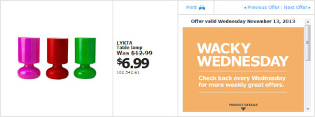 IKEA - Vancouver Wacky Wednesday Deal of the Day (Nov 13) A