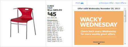IKEA - Vancouver Wacky Wednesday Deal of the Day (Nov 20) B
