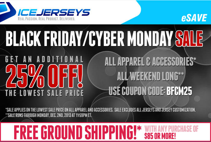IceJerseys Black Friday Cyber Monday Sale - Extra 25 Off Lowest Price (Nov 29-Dec 2)