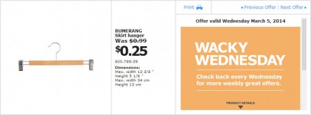 IKEA - Vancouver Wacky Wednesday Deal of the Day Coquitlam (Mar 5) A