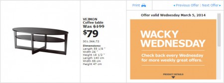 IKEA - Vancouver Wacky Wednesday Deal of the Day Coquitlam (Mar 5) B