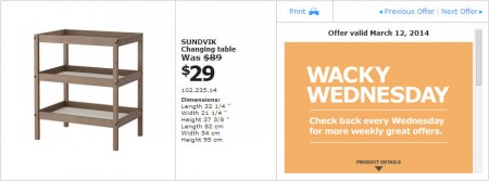 IKEA - Vancouver Wacky Wednesday Deal of the Day (Mar 12) B