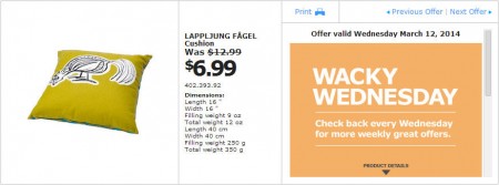 IKEA - Vancouver Wacky Wednesday Deal of the Day (Mar 12) C