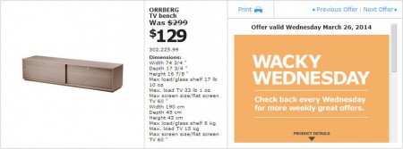 IKEA - Vancouver Wacky Wednesday Deal of the Day (Mar 26) A B