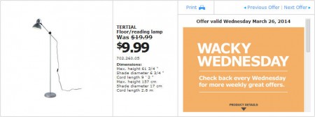 IKEA - Vancouver Wacky Wednesday Deal of the Day (Mar 26) C