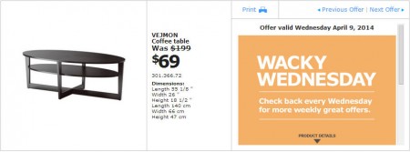 IKEA - Vancouver Wacky Wednesday Deal of the Day (Apr 9) A