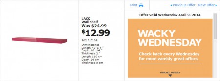 IKEA - Vancouver Wacky Wednesday Deal of the Day (Apr 9) B