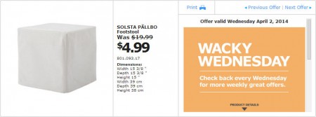 IKEA - Vancouver Wacky Wednesday Deal of the Day Coquitlam (Apr 2) D