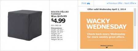 IKEA - Vancouver Wacky Wednesday Deal of the Day Coquitlam (Apr 2) E
