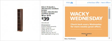 IKEA - Vancouver Wacky Wednesday Deal of the Day (Oct 1) B