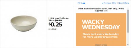 IKEA - Vancouver Wacky Wednesday Deal of the Day (Oct 15) A