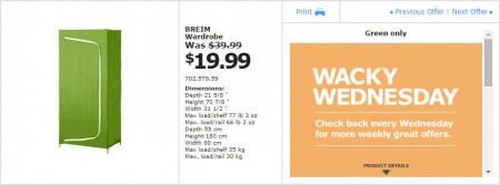 IKEA - Vancouver Wacky Wednesday Deal of the Day (Oct 8) A