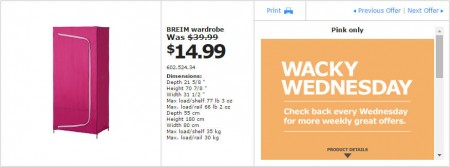 IKEA - Vancouver Wacky Wednesday Deal of the Day (Nov 19)