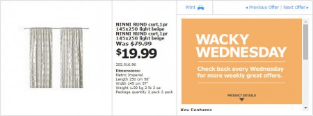 IKEA - Vancouver Wacky Wednesday Deal of the Day (Nov 5) A
