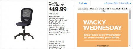 IKEA - Vancouver Wacky Wednesday Deal of the Day (Dec 10) A