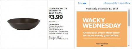 IKEA - Vancouver Wacky Wednesday Deal of the Day (Dec 17) A