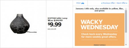 IKEA - Vancouver Wacky Wednesday Deal of the Day (Jan 14) A