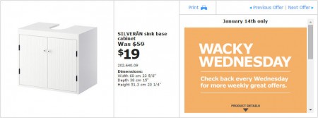 IKEA - Vancouver Wacky Wednesday Deal of the Day (Jan 14) B