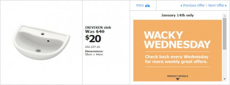 IKEA - Vancouver Wacky Wednesday Deal of the Day (Jan 14) C