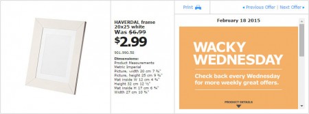 IKEA - Vancouver Wacky Wednesday Deal of the Day (Feb 18) B