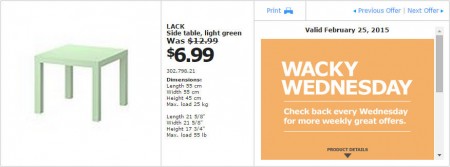 IKEA - Vancouver Wacky Wednesday Deal of the Day (Feb 25) A