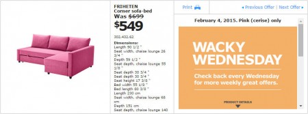 IKEA - Vancouver Wacky Wednesday Deal of the Day (Feb 4)